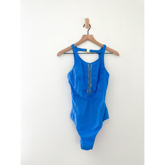 Amoressa Miraclesuit Swimsuit SIze 10 Blue One Piece You Only Live Twice - Picture 3 of 10